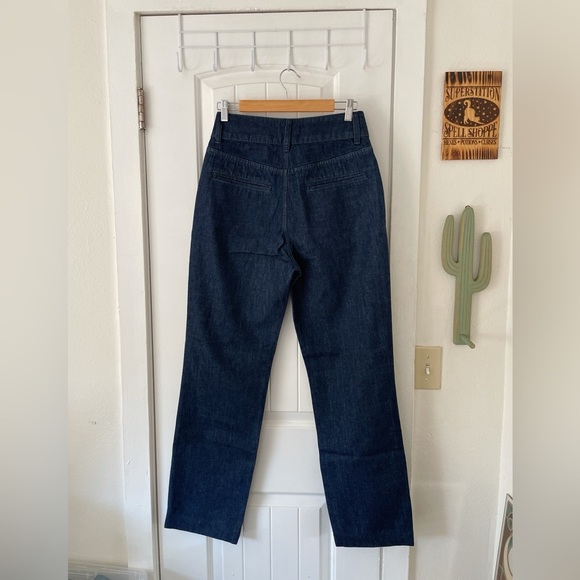 Triarchy Womens High Rise Trouser Jeans Denim Size 27 Dark Denim Classic Preppy - Picture 5 of 7